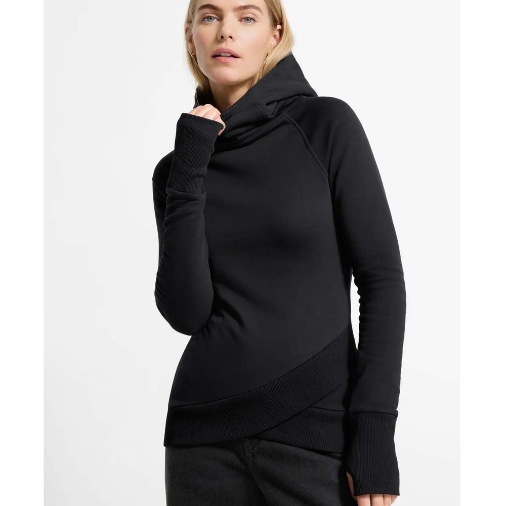 Marcella NYC Black Geneva Sweatshirt French Terry Hoodie Cotton Size Small